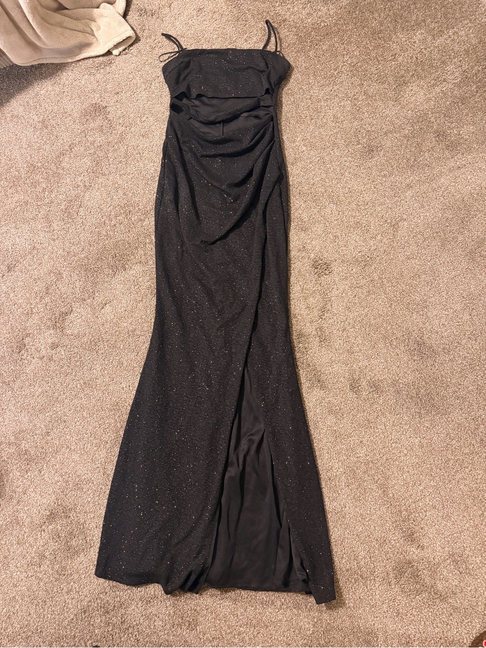 Windsor Black Sparkle Cut Out Evening Gown